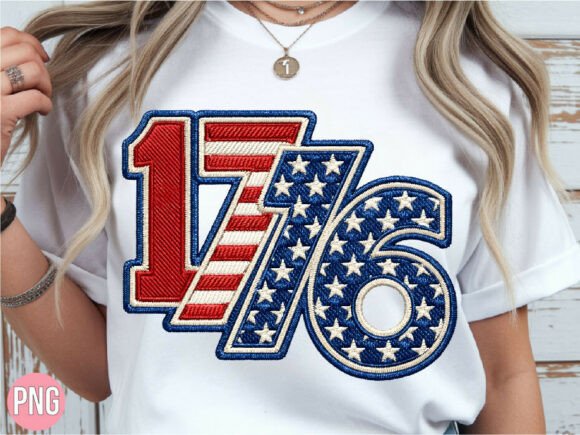 1776 Patriotic USA Embroidery PNG