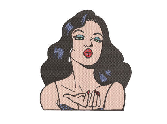 Air Kiss Embroidery Design