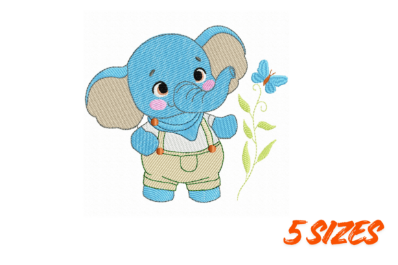 Baby Elephant Embroidery Design Set