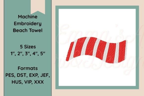 Beach Towel Machine Embroidery Design