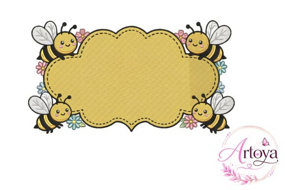 Cute Bee Embroidery Frame Design