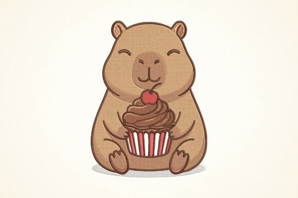 Cute Capybara Embroidery Design