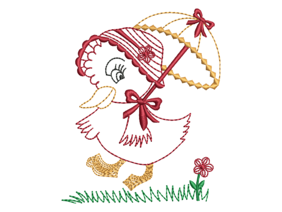 Cute Chick Umbrella Embroidery