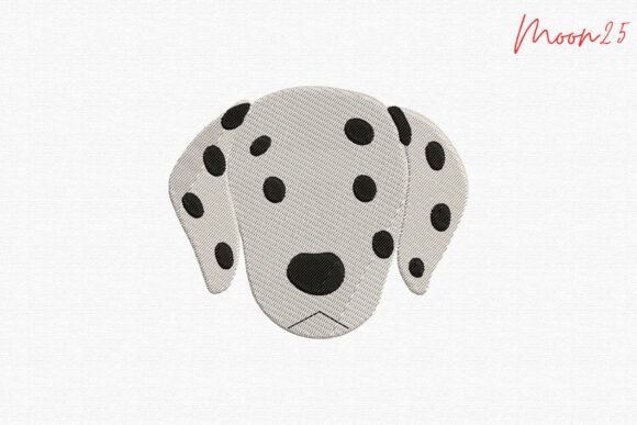 Cute Dalmatian Dog Face Embroidery