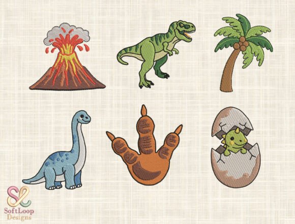 Dinosaur Adventure Embroidery Design Set