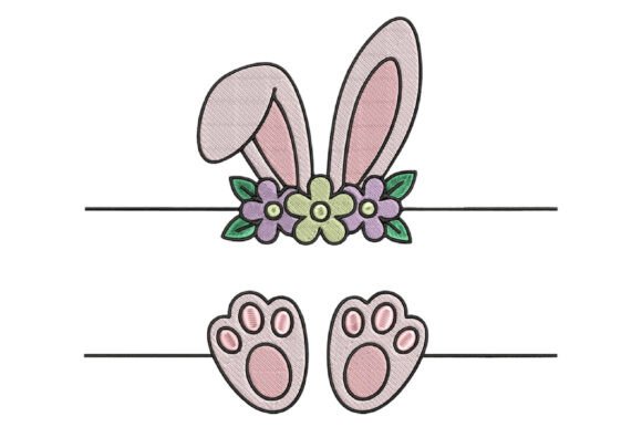 Easter Bunny Split Frame Embroidery Desi