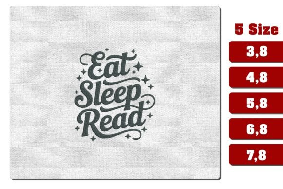 Eat Sleep Read Machine Embroidery Design
