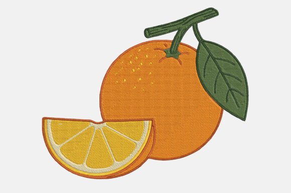 Embroidery Orange Fruit Design