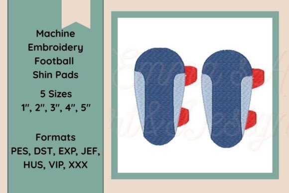 Football Shin Guards Embroidery Design