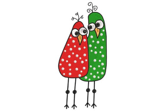 Funny Cute Birds Embroidery Design