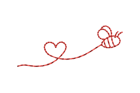 Honey Bee Redwork Embroidery File