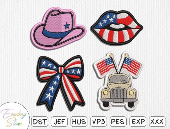 Patriotic Patch Set Embroidery Design