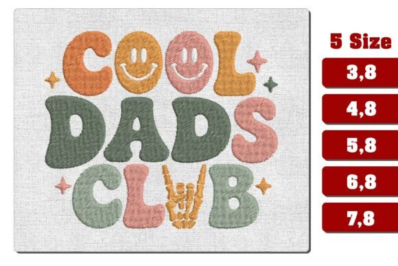 Retro Smiley Cool Dads Club Embroidery