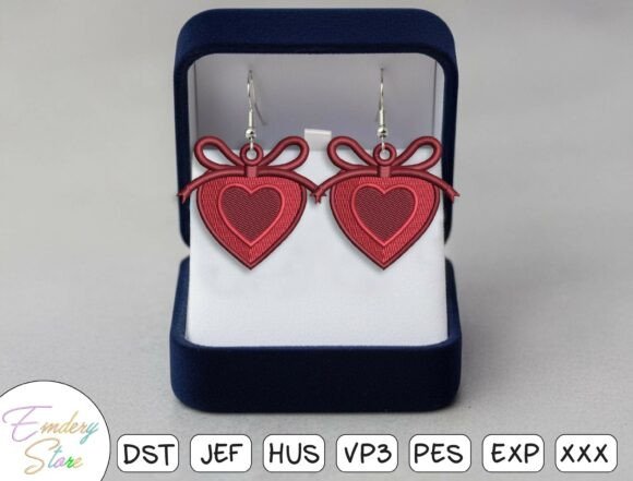 Romantic Love Earrings Embroidery Files