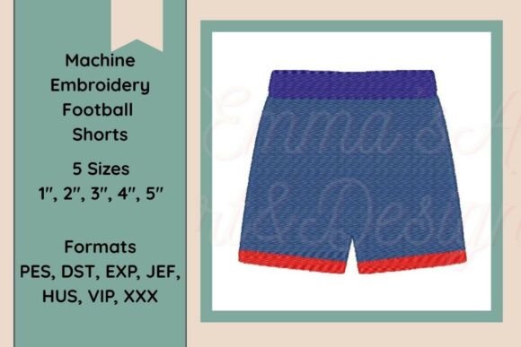 Soccer Shorts Embroidery Design