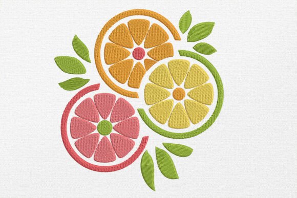 Summer Embroidery Lemon Design