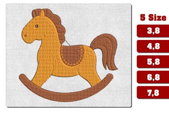 Vintage Rocking Horse Machine Embroidery